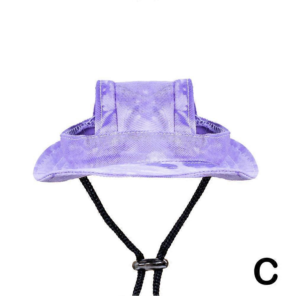 Dog Bucket Hats, Dog Round Cap with Ear Hole Adjustable Sun Vi✨y Outdoor U9T5