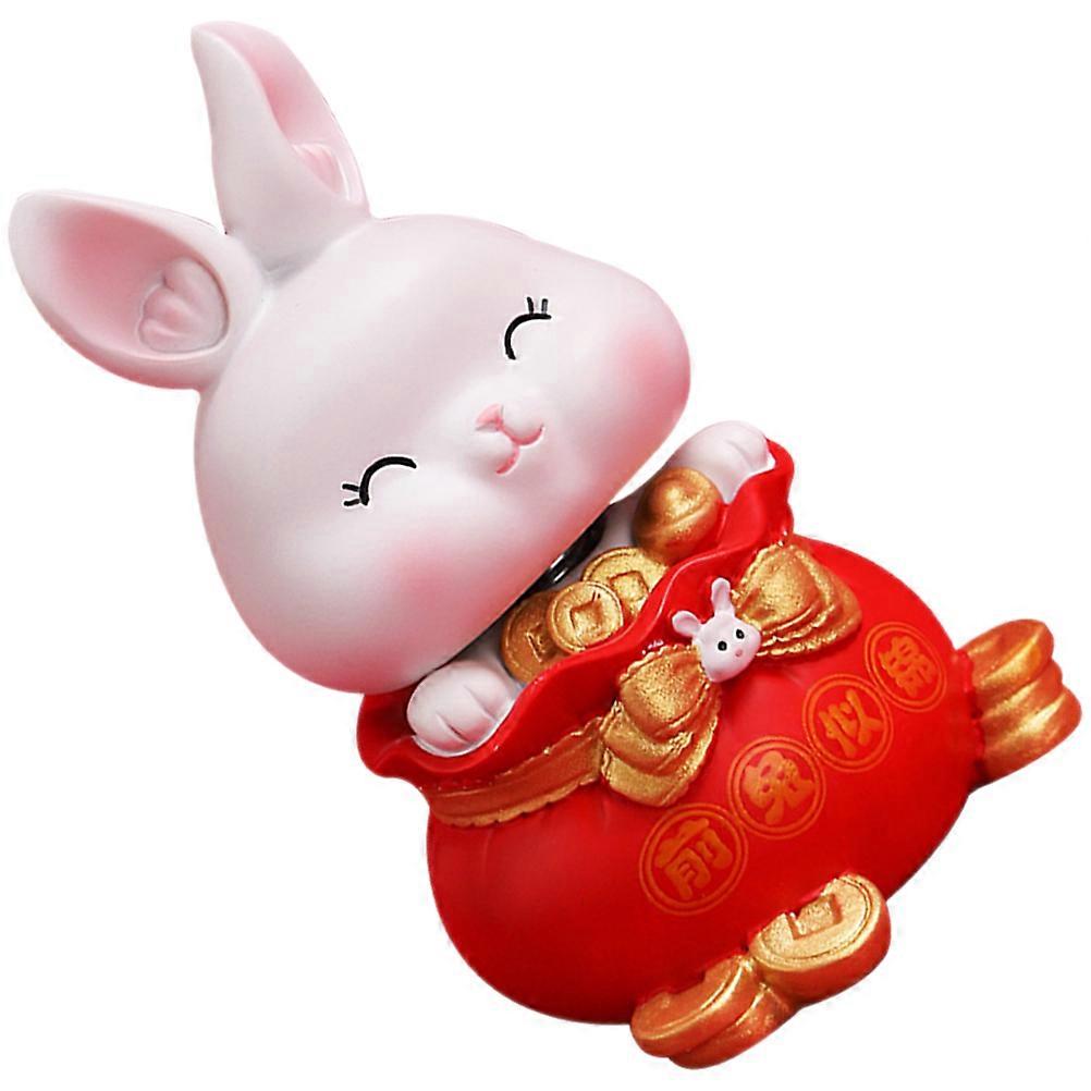 Decorative Ornament Miniature Bunny Statue Rabbit Shape For Home Garden Vehicle Craft Display 4Pcs