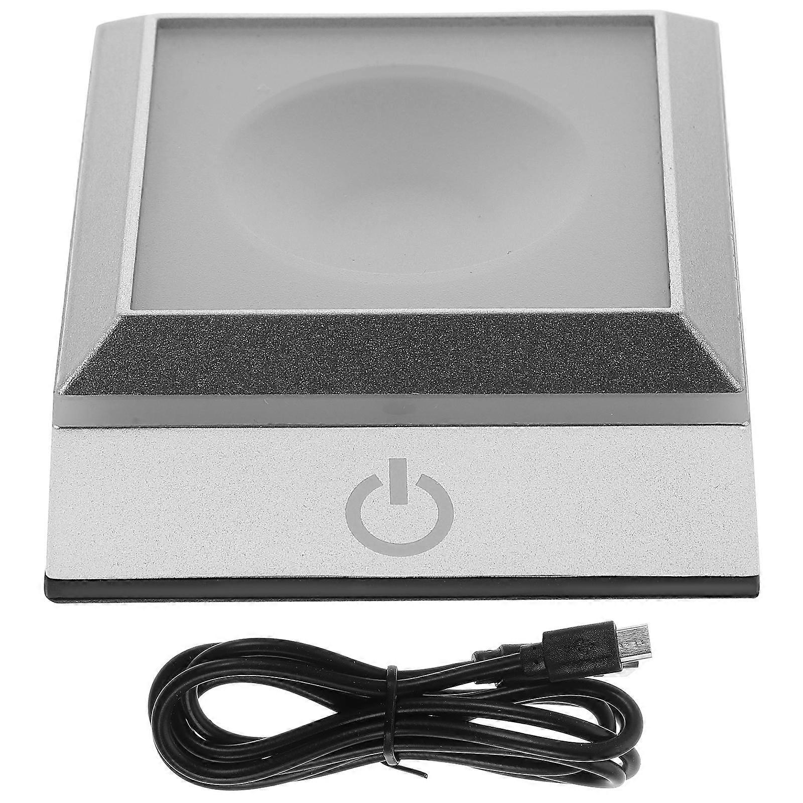 Pyramid-Shaped Crystal Night Lamp for Decor 3Sets Silver Desktop Lamp