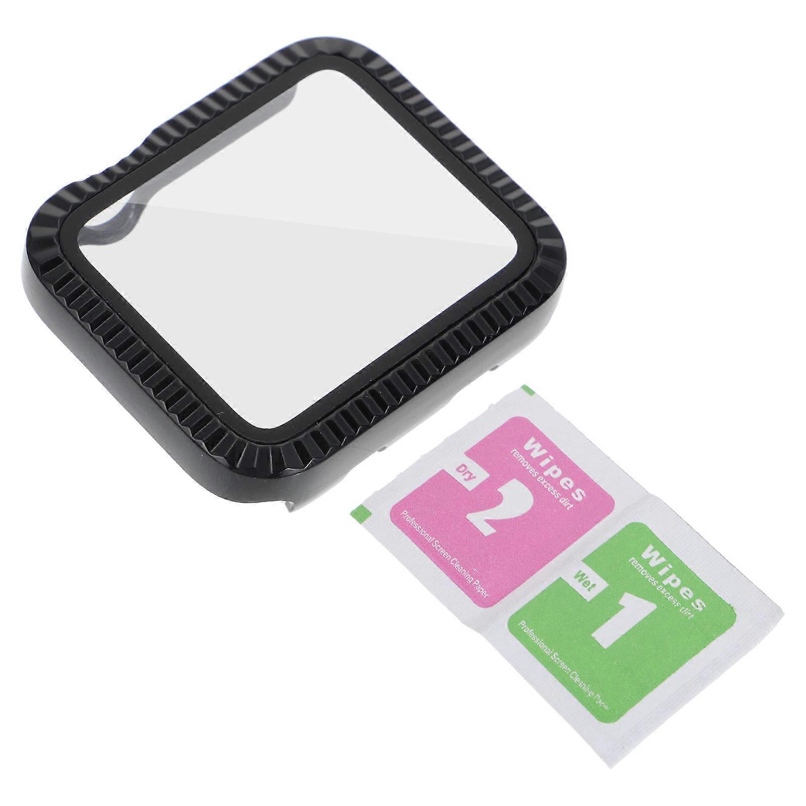 Protective Case Tempered Glass Screen Protector for Watch 2Pcs Full Coverage