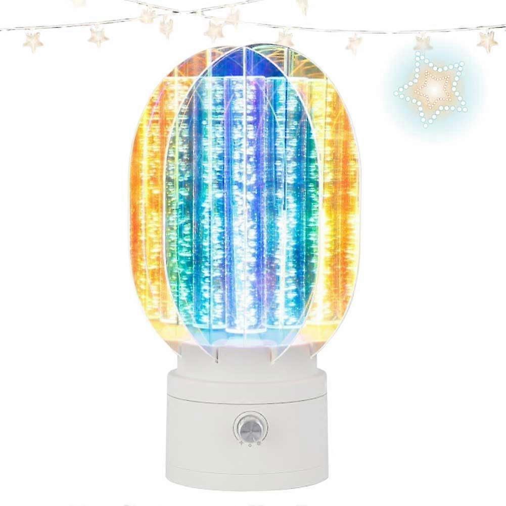 3D Rotating Aurora Night Light Dimmable Rechargeable 360Degree LED Projector Romantic Starry Atmosphere Table Lamp