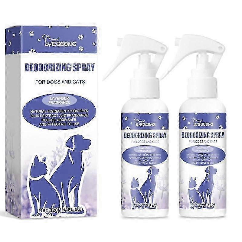 2x Dog Spray Deodorizer 120ml Lavender Scent Dog Refresher Spray Long-Lasting Dog Freshener Cat Deodorizing Spray For Home Carpet miao7