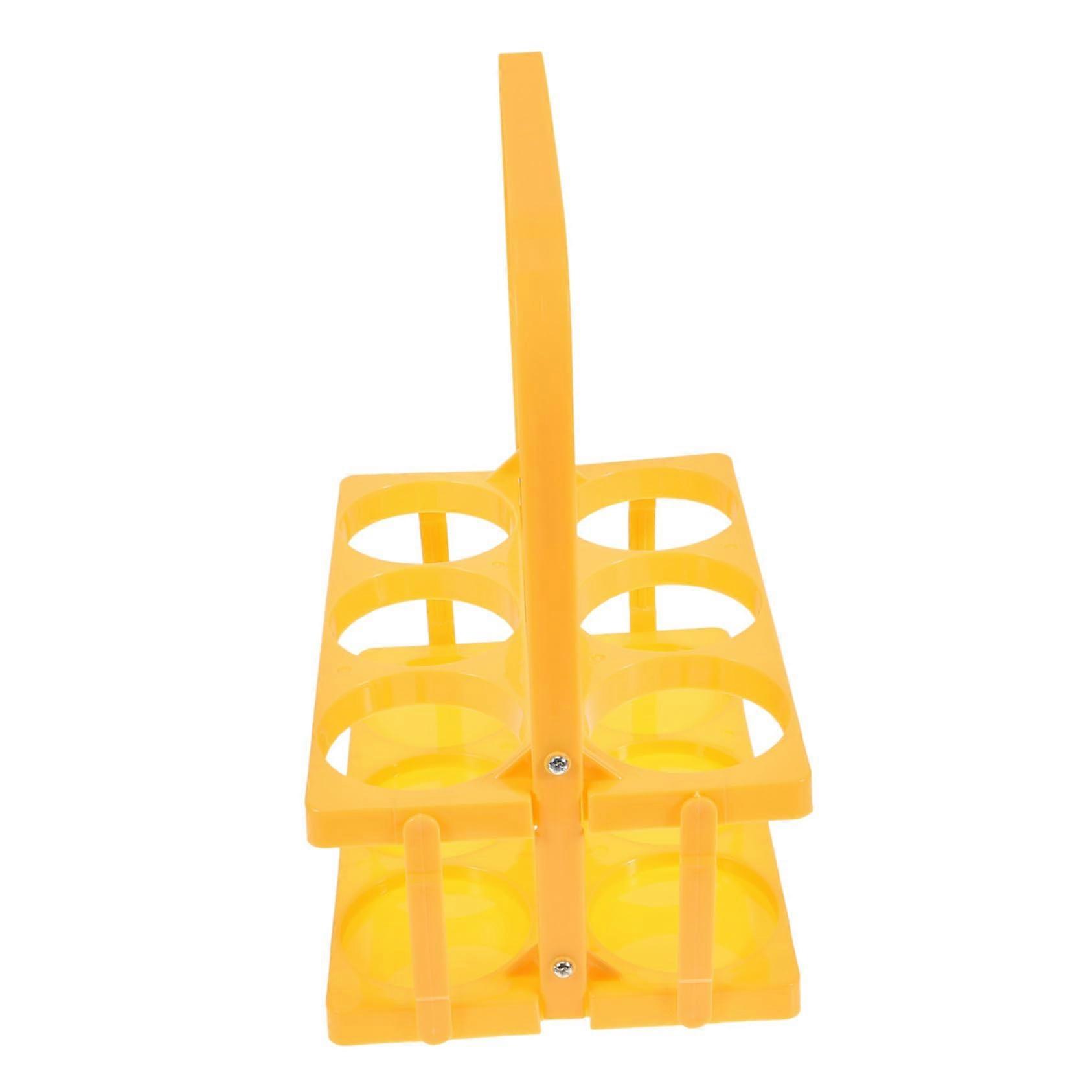 Foldable Portable Drink Carrier Plastic Bottle Holder With Easy Open Design For Bottles Compact Beverage Caddy Yellow