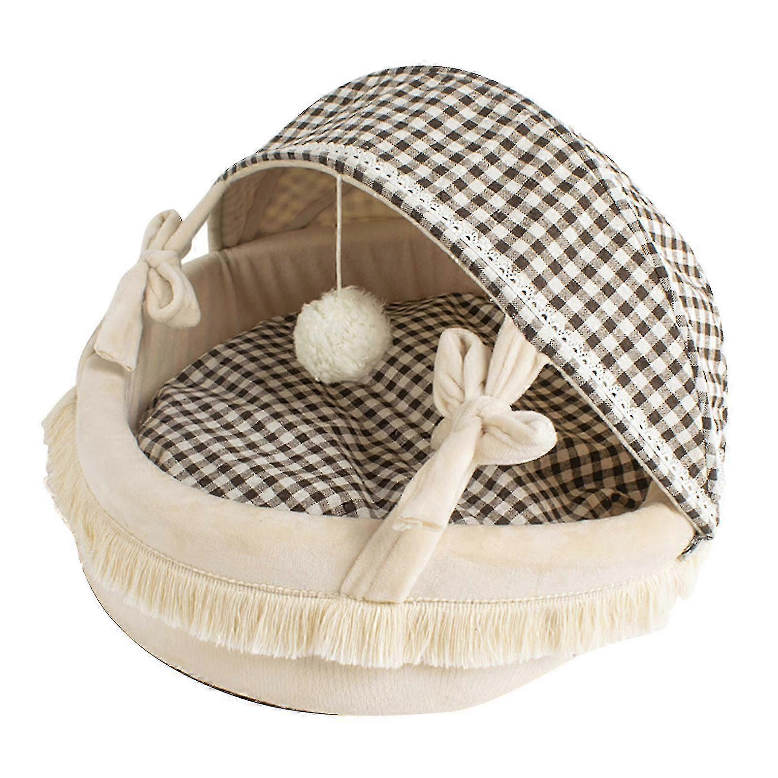 猫や小型犬のための快適で暖かい折りたたみ式洗える半密閉型ペットテント洞窟ベッド