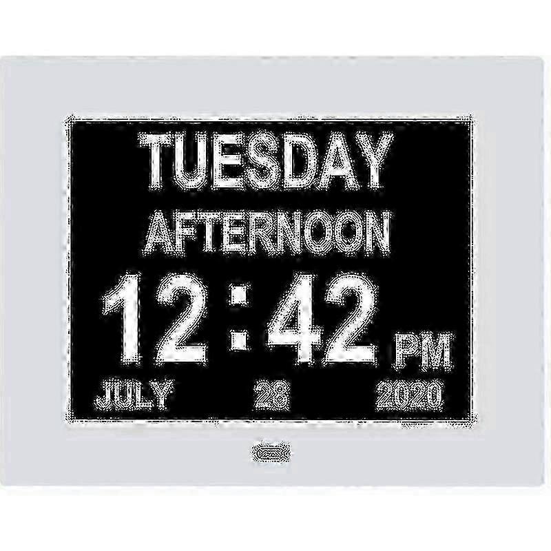 Large Display Digital Clock for Europe - Clear, Unabbreviated Time & Date