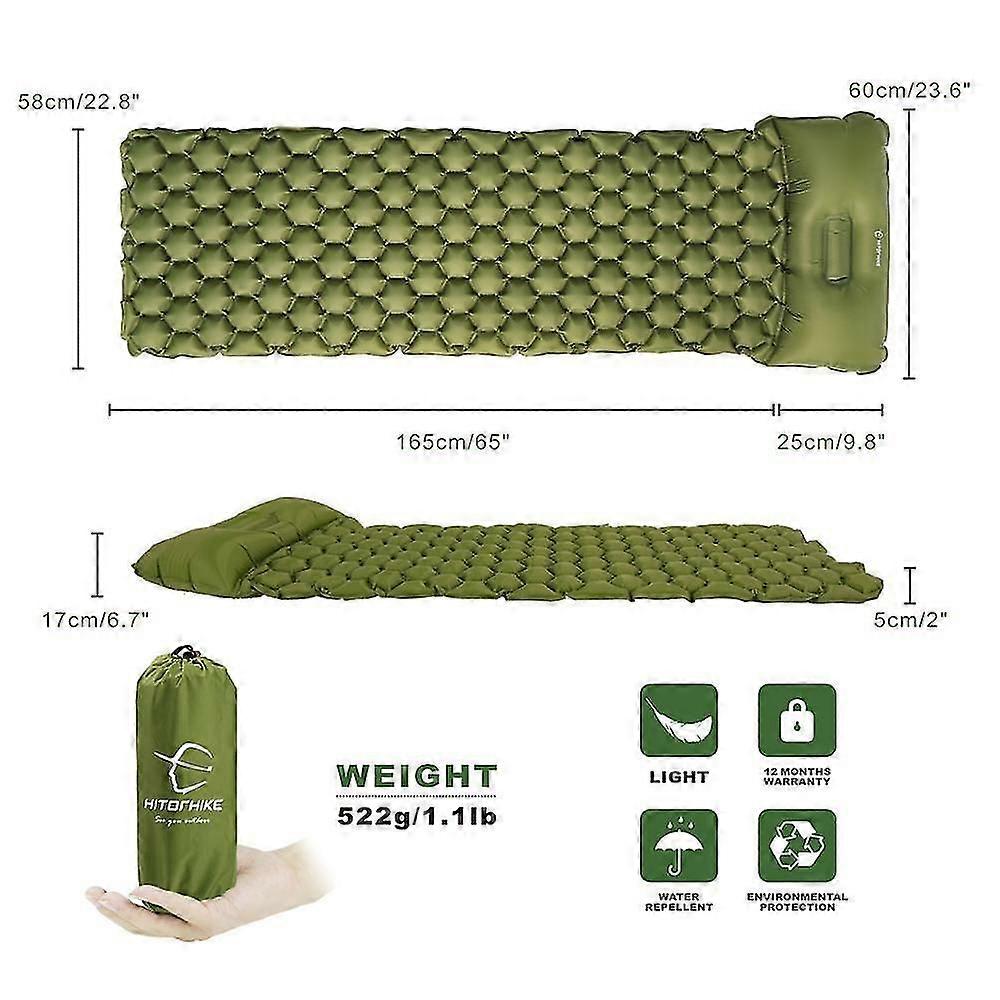 Sleeping Pad Camping Mat With Pillow Air Mattress Picnic Inflatable Cushion Sleeping Mat