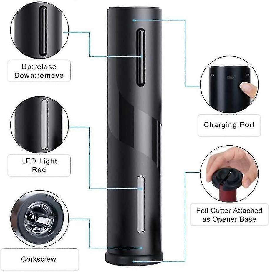 Electric Set, 5-in-1 Electronic Wine Opener, Rechargeable Automatic Wine Bottle