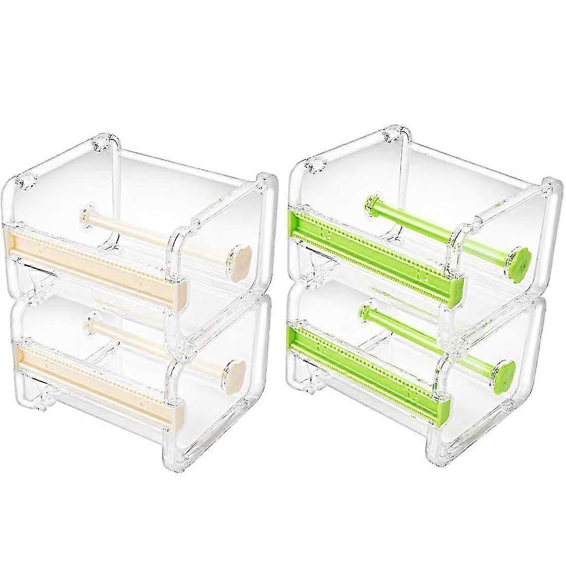 3パック透明可視デスクトップマルチ和紙マスキングテープディスペンサー、透明デスクトップテープ、マスキン