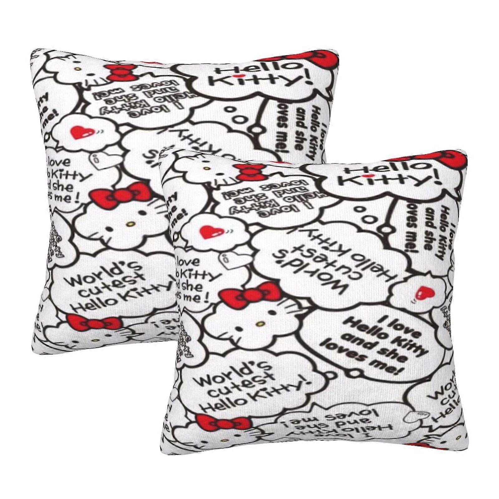 Hello Kitty örngott, 2-pack örngott för bäddsoffa vardagsrum 45x45 cm