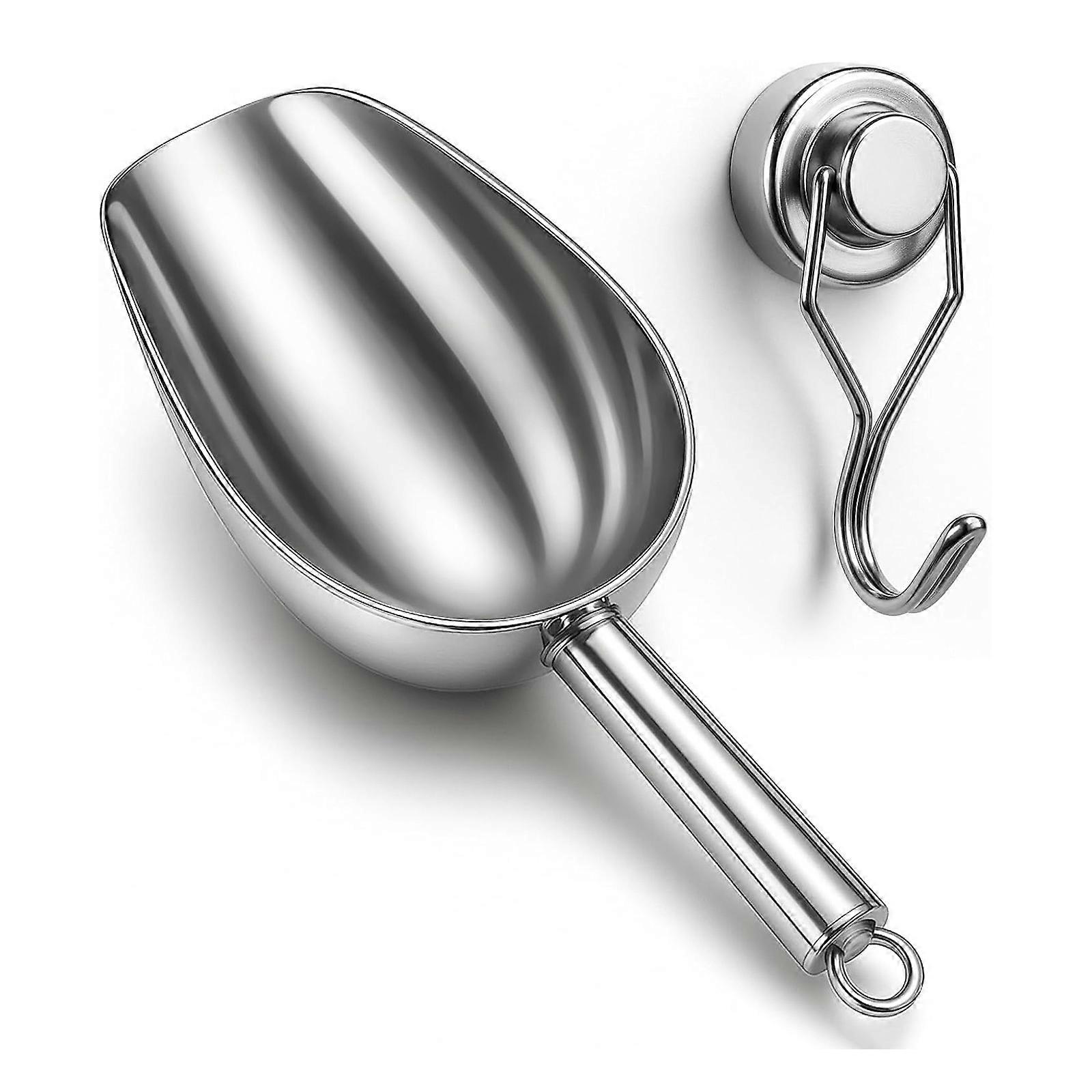 Ergonomic Magnetic Ice Scooper Practical Stainless Steel Shovel For Efficient Ice Removal And Food Handling Multicolor