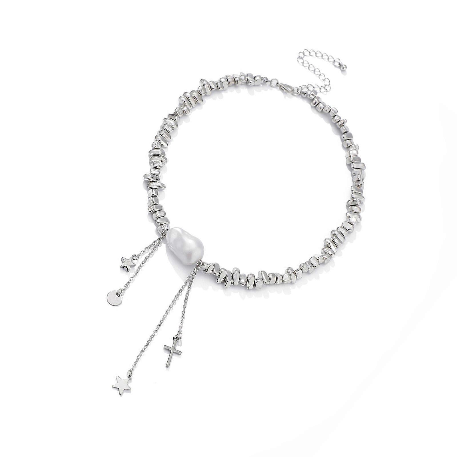 Elegant Necklace with Irregular Beads Multifuntional Neck Accessory Alloy Texture Perfect for Various Styles and Comfort Multicolor