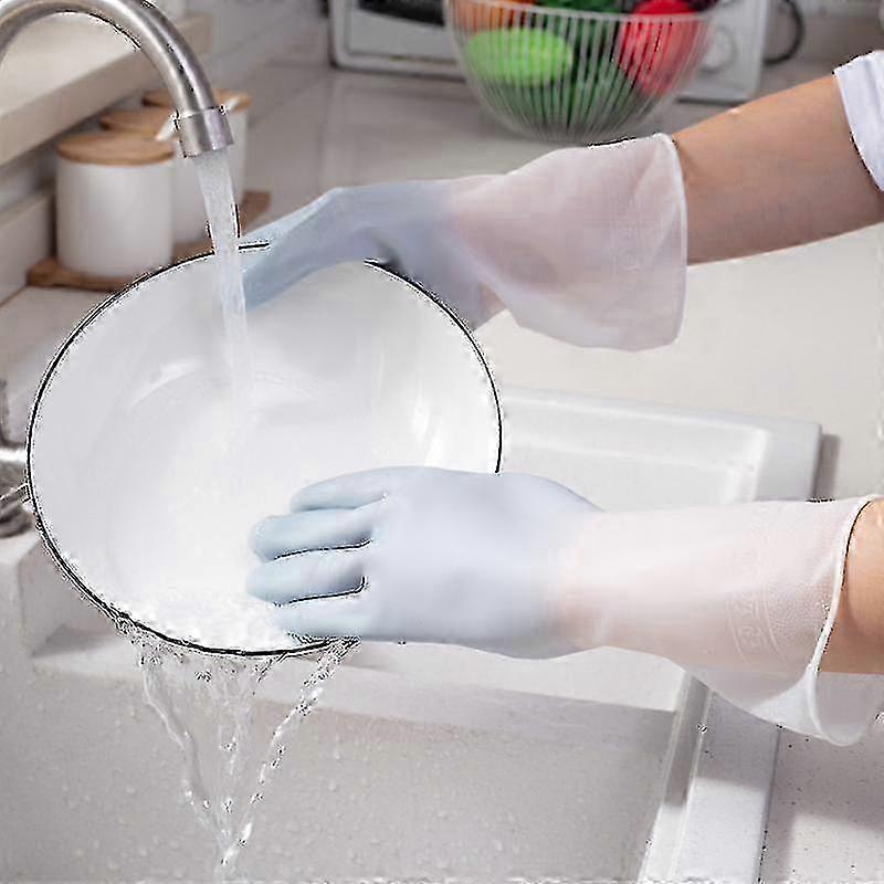 Kökshandskar Vattentäta långärmade handskar Gummilatexhandskar För Diskmedel Hushållsrengöringshandskar f26