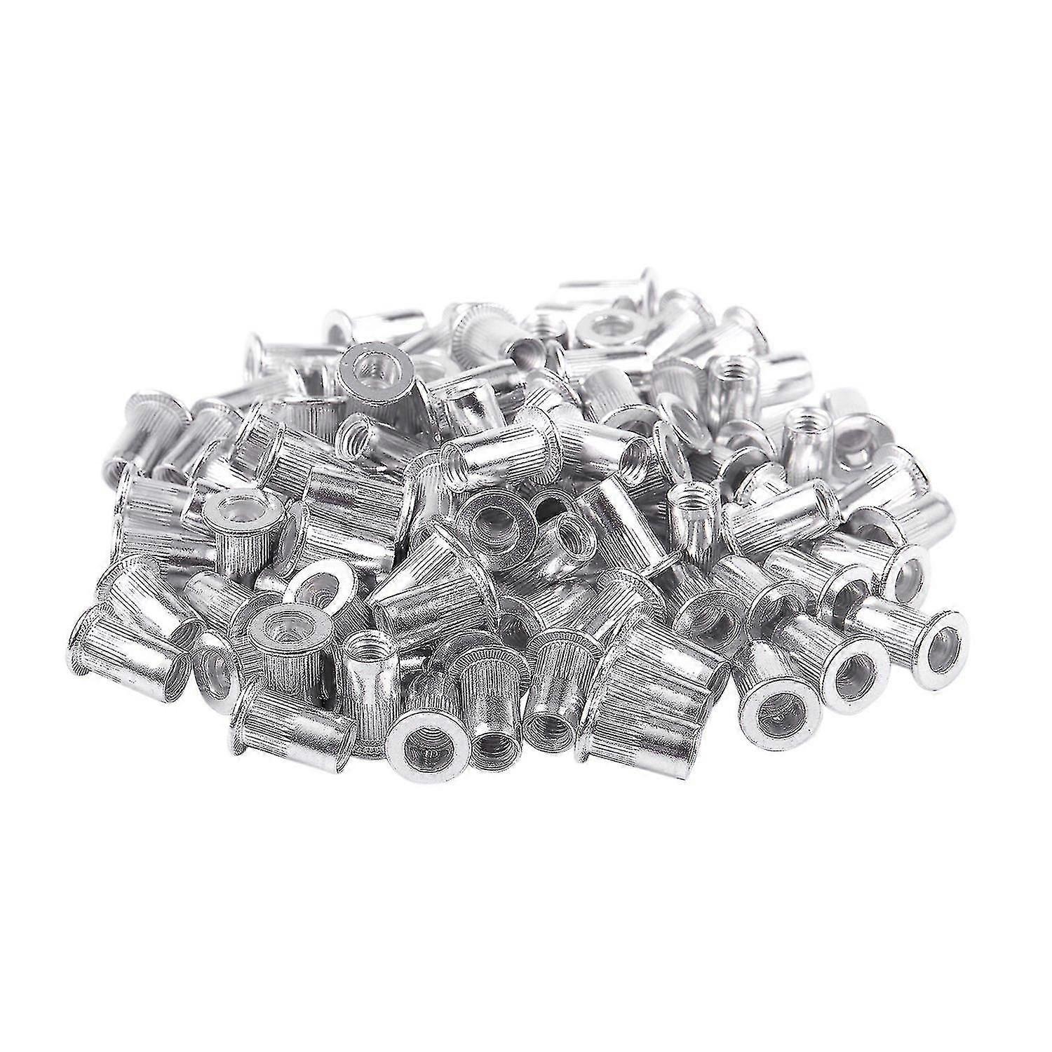 M5 Aluminium Threaded Rivnuts Flat Head Rivet Nuts Nutserts 100pcs (haoyi)