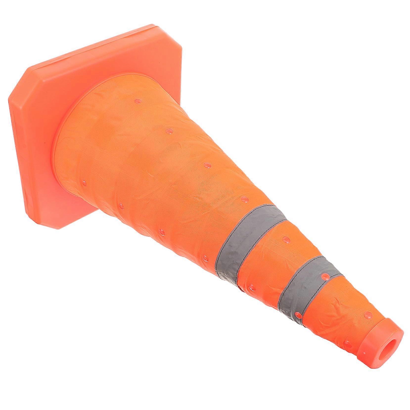 Collapsible Multi Purpose Safety Traffic Cone Portable Folding For Parking Lot Emergency Outdoor Use Bright Orange