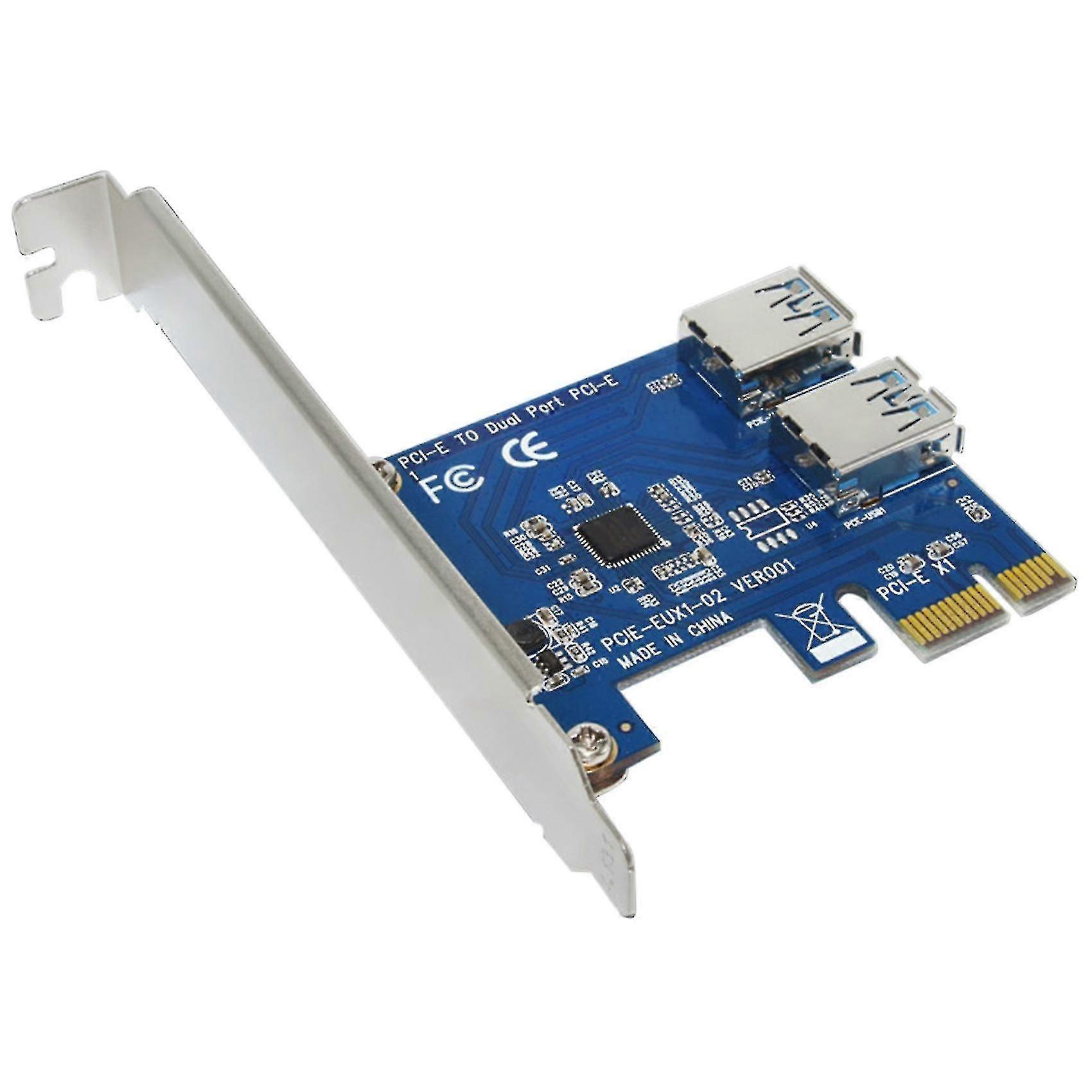 Pci-e 1 à 2 Pci Express Slot Riser Card Compatible avec Bitcoin Mining Machine Well