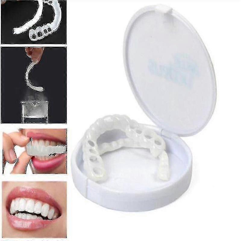 2-Pack Snap-On Dentures Denture Veneers Denture Braces Plus Denture Cases