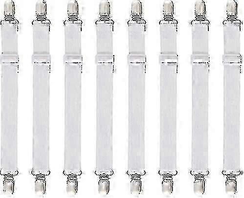 8 قطع (60 سم إلى 200 سم) شداد ملاءة سرير مطاطية قابلة للتعديل ، شدادات قابلة للتعديل ، تناسب جميع الأسرة والمراتب ، أبيض