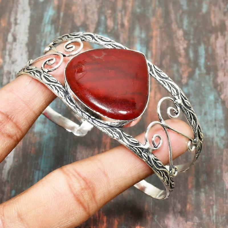 Red Labradorite Gemstone Handmade 925 Sterling Silver  Jewelry Adjustable Bangle
