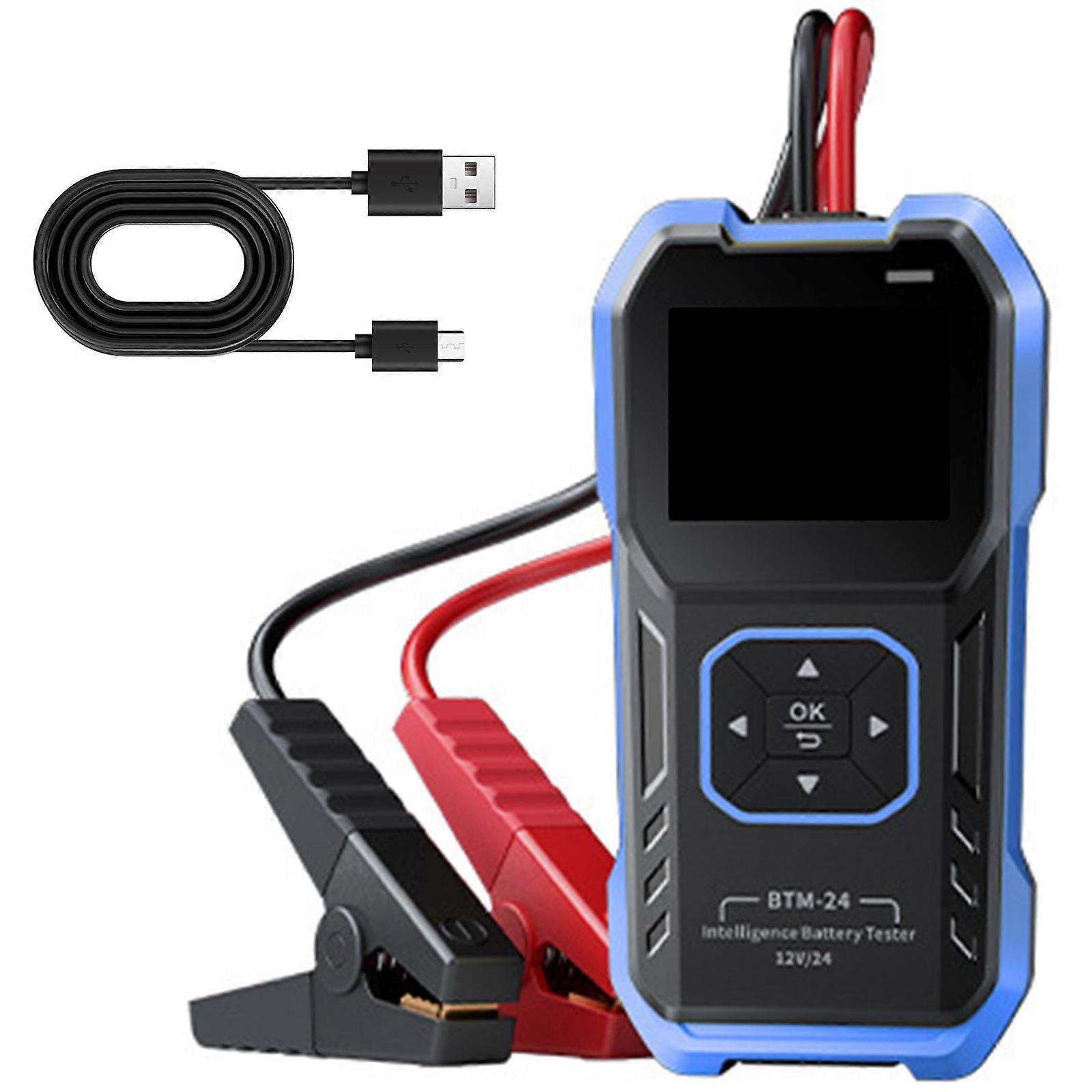 Intelligent Vehicle Battery Charge Analysis Tool 2.4Inch Display 12V 24V Compatibility Professional Health Assessment Multicolor