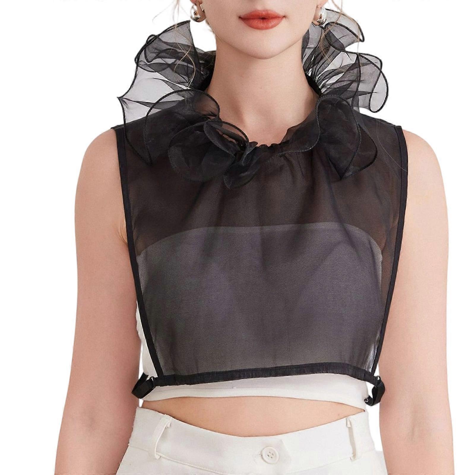 Multipurpose Clothing Accent Piece Breathable Polyester Collar Insert Adjustable Half Shirt Collar For Sweaters Blouses Multicolor