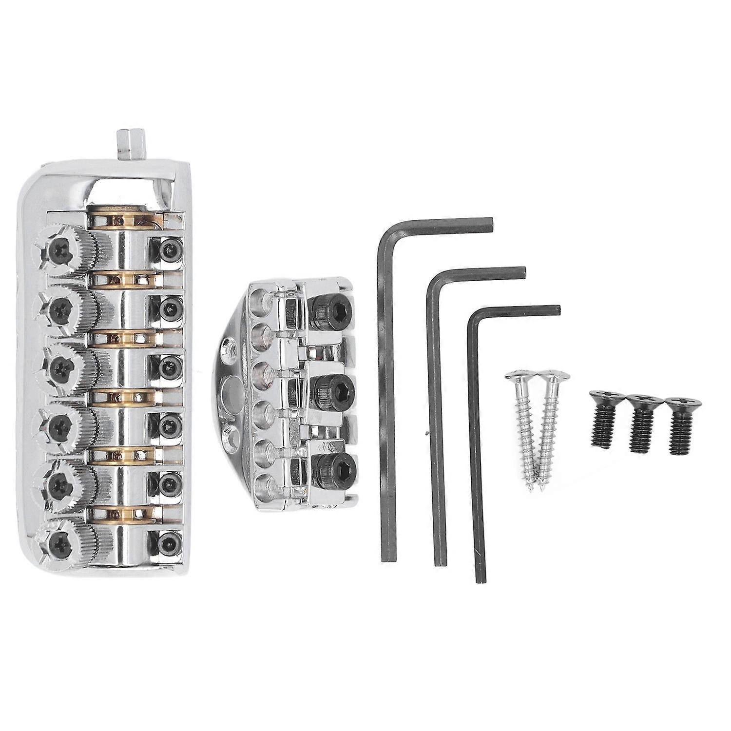 Headless Guitar Bridge Tailpiece 6 String Saddle with Worm Involved String Device Universal Accessor