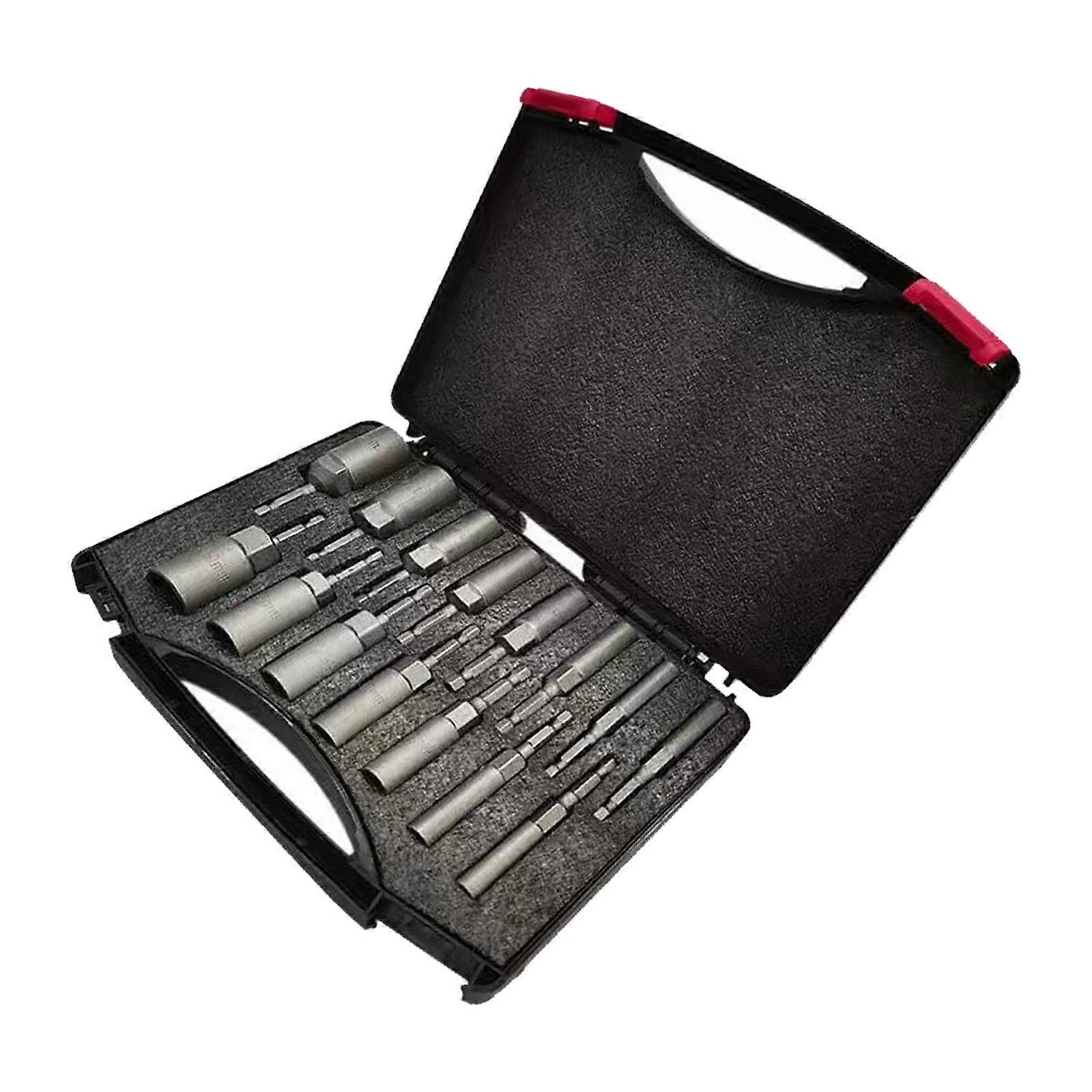 1/4inch Nut Driver Set Extension Socket Drill Bit Holder Quick Changing Power Nut Driver Bit Set Hexagonal Shank Drill Bit Multicolor