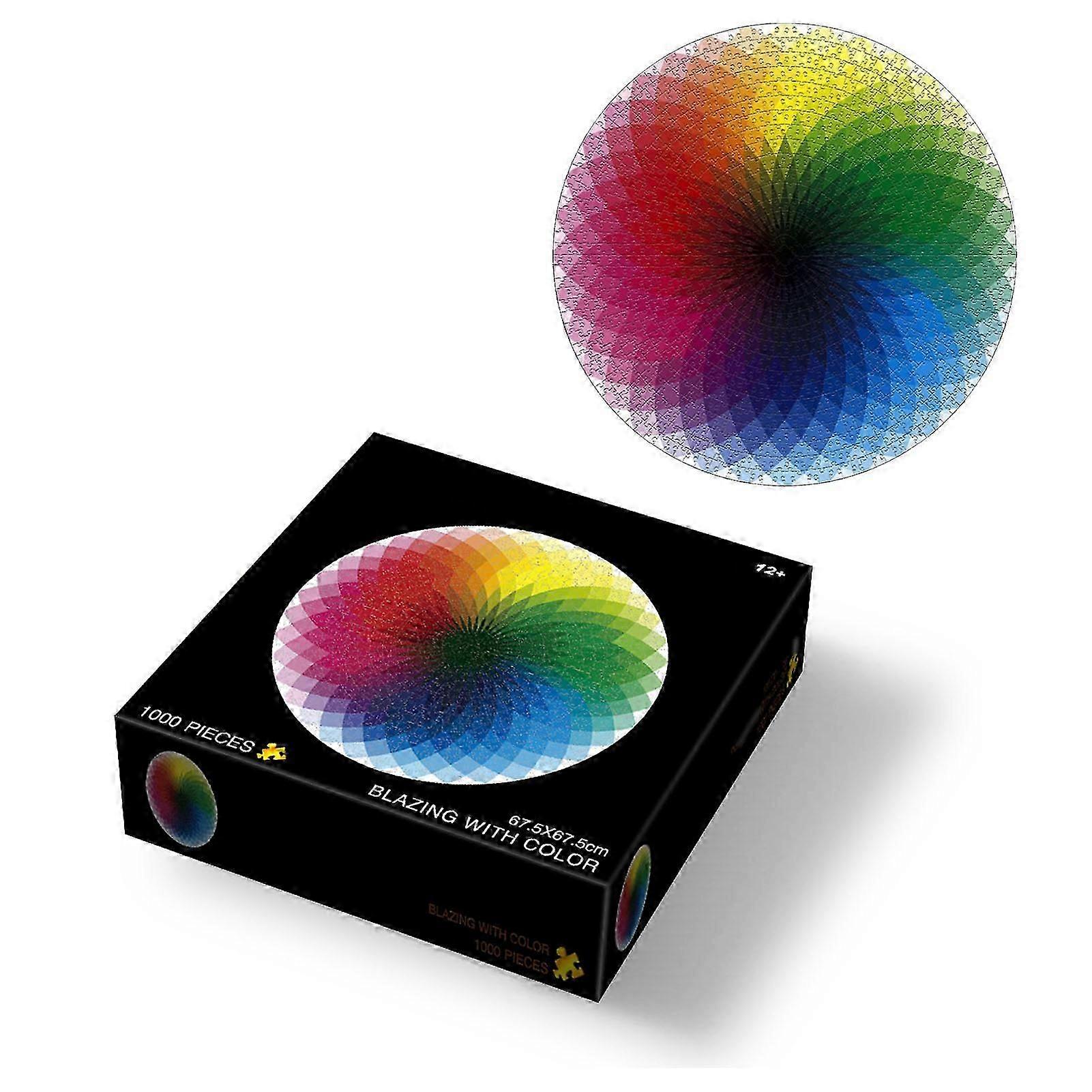 1000pcs Thousand Gradient Colors Puzzle Round Shape Reduce Pressure Jigsaw Puzzles for Adults