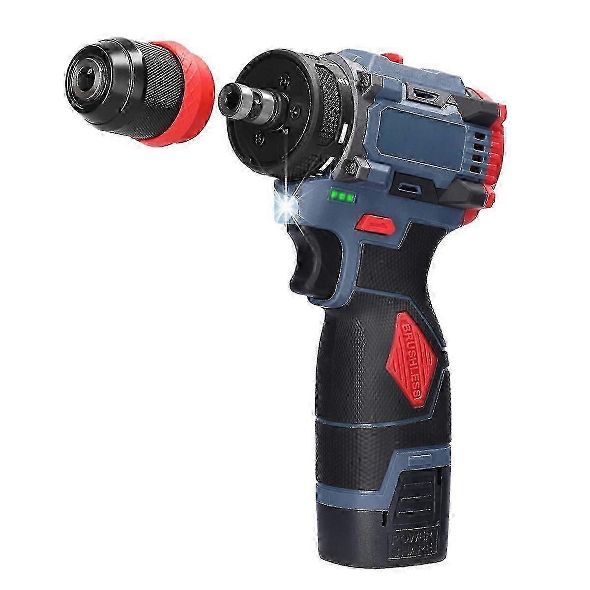 16.8V 2-In-1 Lithium Drill Electric Screwdriver Multi-Function Power Tool 45Nm Torque Brushless Mot
