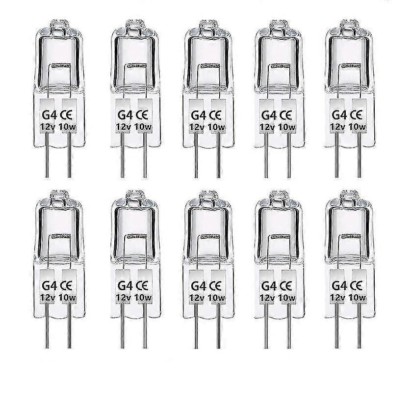 10Pcs G4 Halogen Bulbs 10W 12V Dimmable Warm White