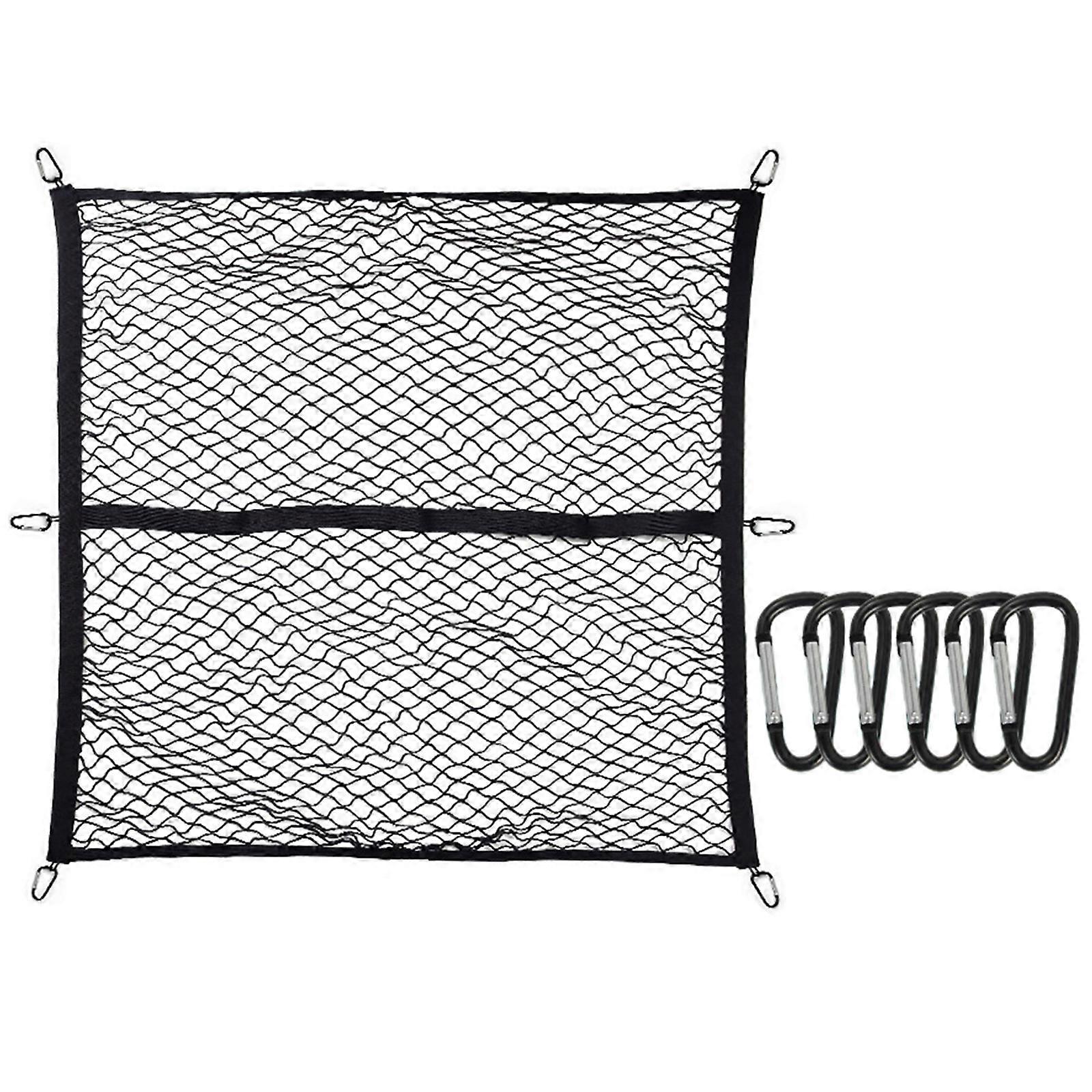 Car Rear Cargo Net, Adjust Elastic Storage Organizers Net,Trunk Cargo Storage Net, Universally for Car, Vehicle Multicolor