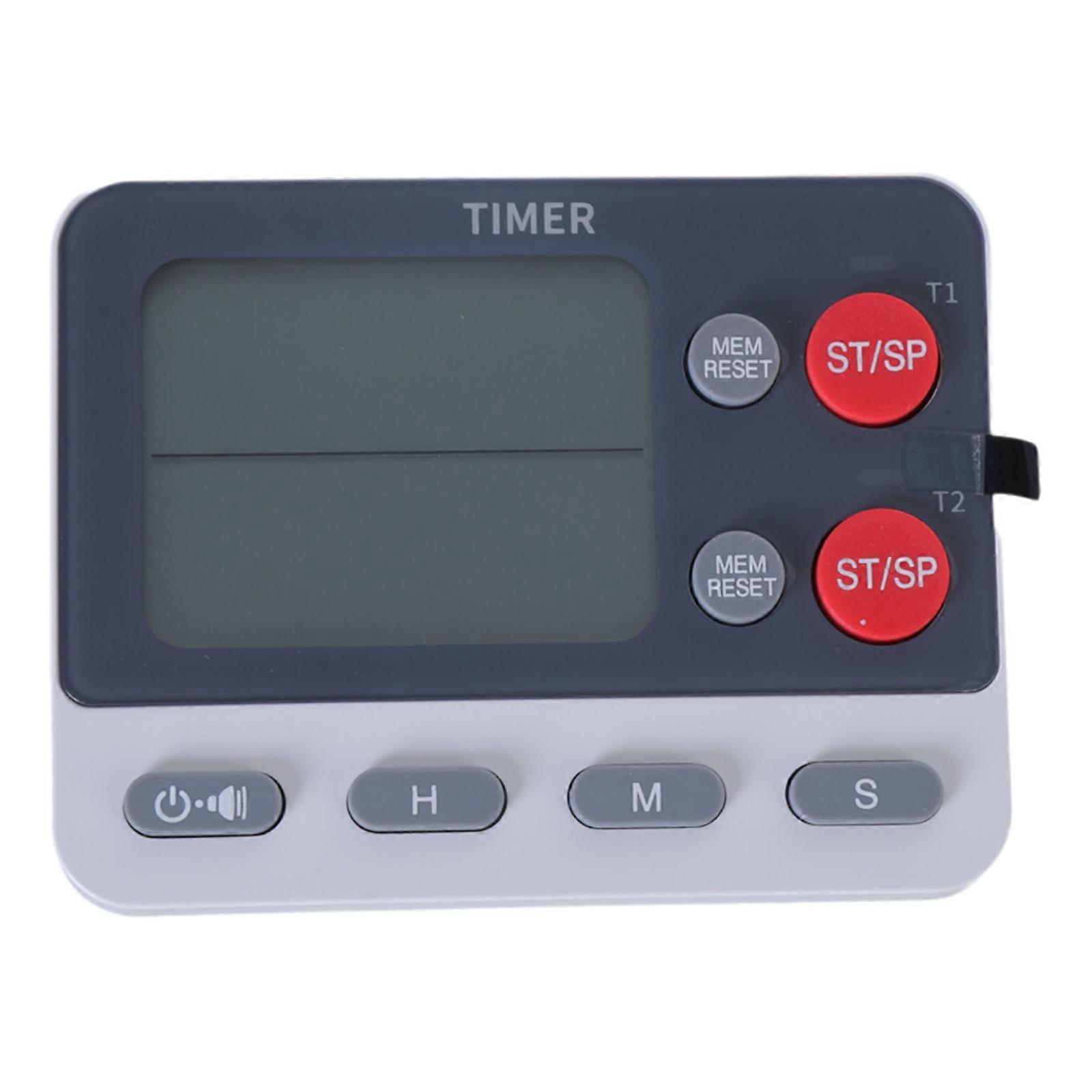 Double Channel Function Cooking Timer with Adjustable Sound Plastic Texture Suitable for Cooking and Laboratory Use Multicolor
