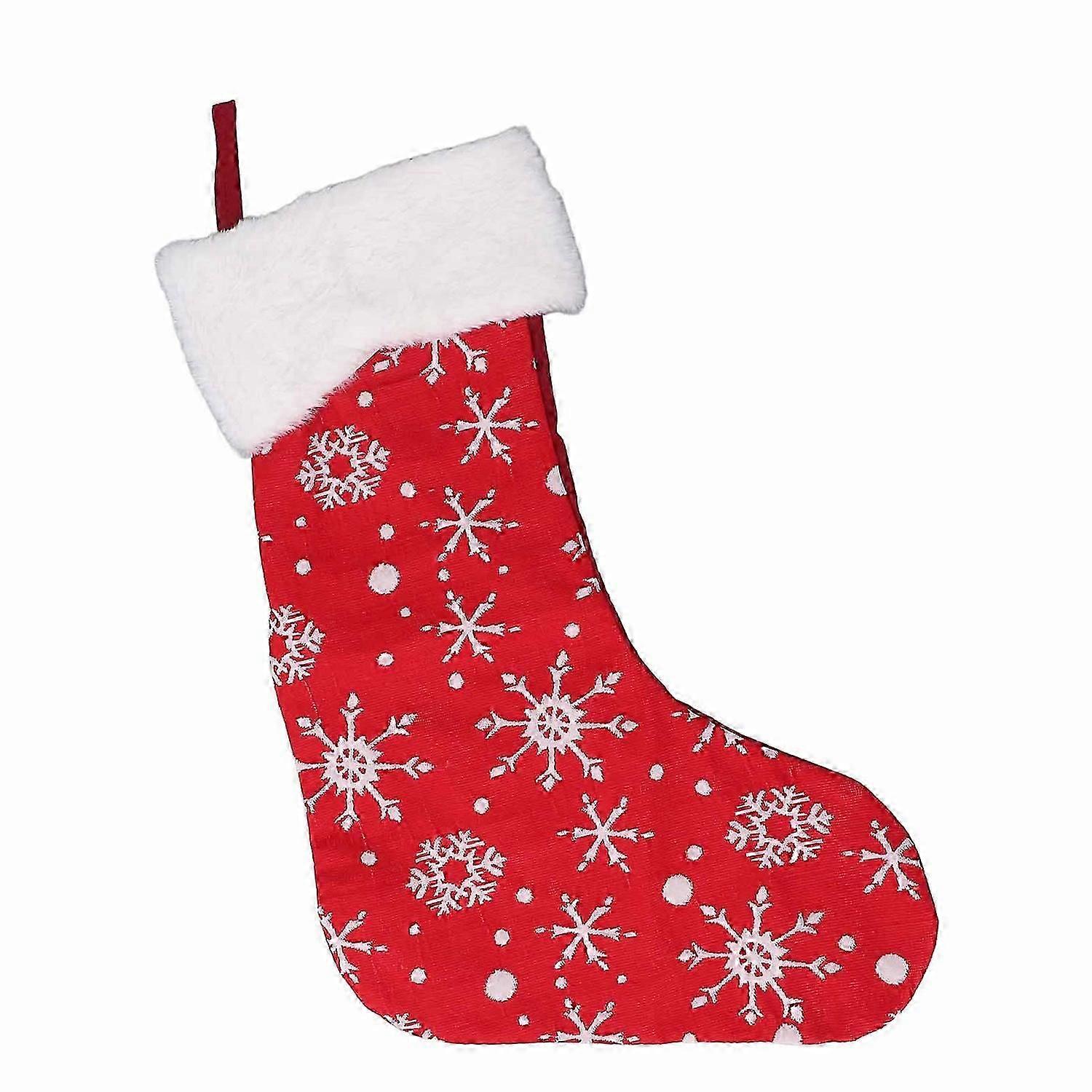 Xmas Stocking Exquisite Craft Snowflake Patterns Versatile Xmas Hanging Stocking Decoration for Part