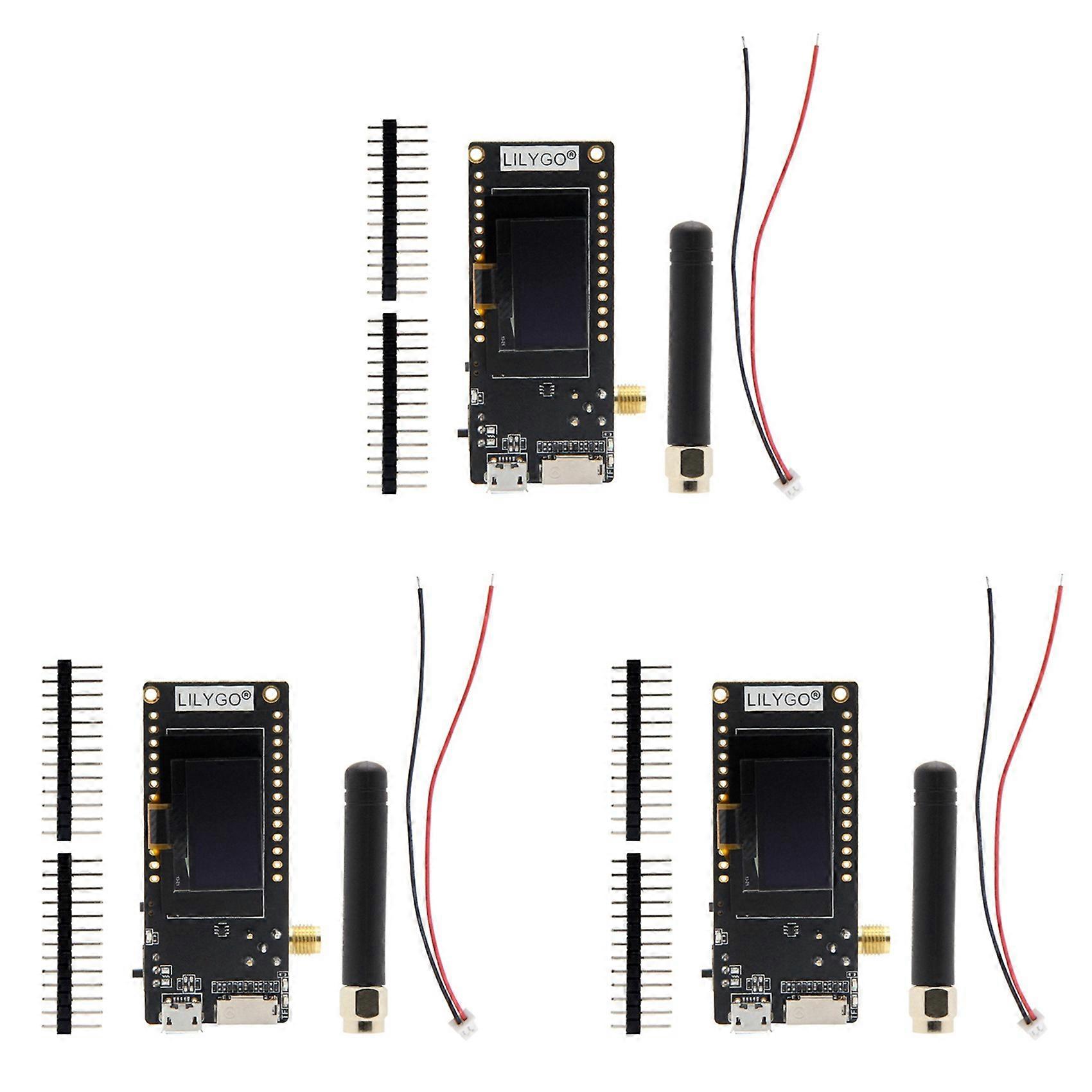 3X LILYGO LoRa32 V2.1 ESP32 Development Board with WiFi, Bluetooth, 0.96 Inch OLED Display 868MHz LoRa32 V2.1