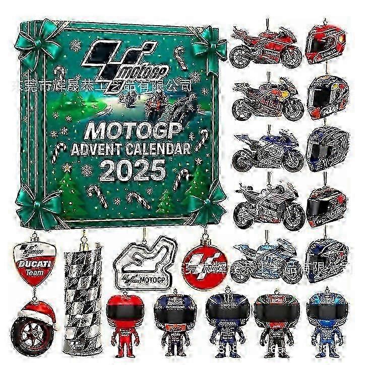 Ημερολόγιο Μοτοσικλέτας Advent 2025 - Δώρο αντίστροφης μέτρησης 24 ημερών για τα Χριστούγεννα, διασκεδαστικό δώρο για τους λάτρεις και τους αναβάτες της μοτοσικλέτας, 2d ακρυλική μοτοσικλέτα, διακόσμηση διακοπών