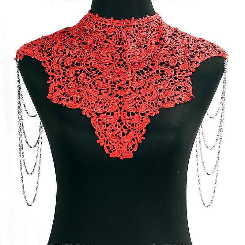 Unique Music Festival Lace Collar Necklace Multi-layer Shoulder Chain Jewelry