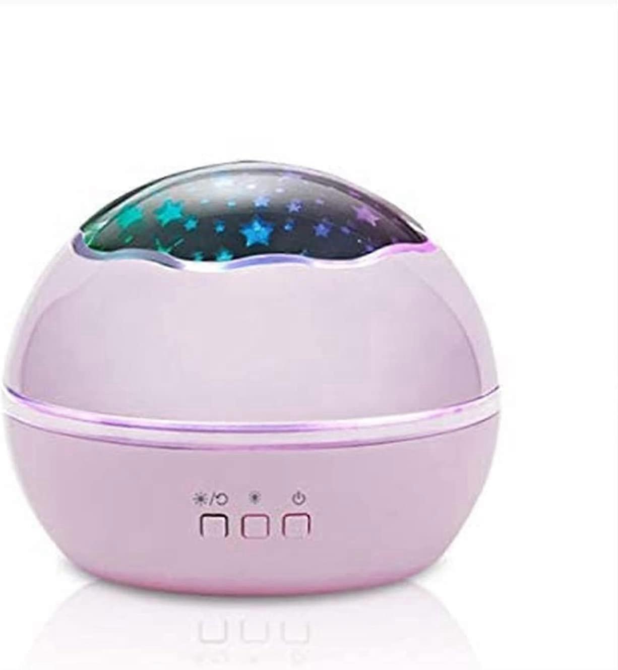 Star Projector Night Light with 360° Rotating Multicolor Stars and Moon, LED Timer for Kids Room Decor