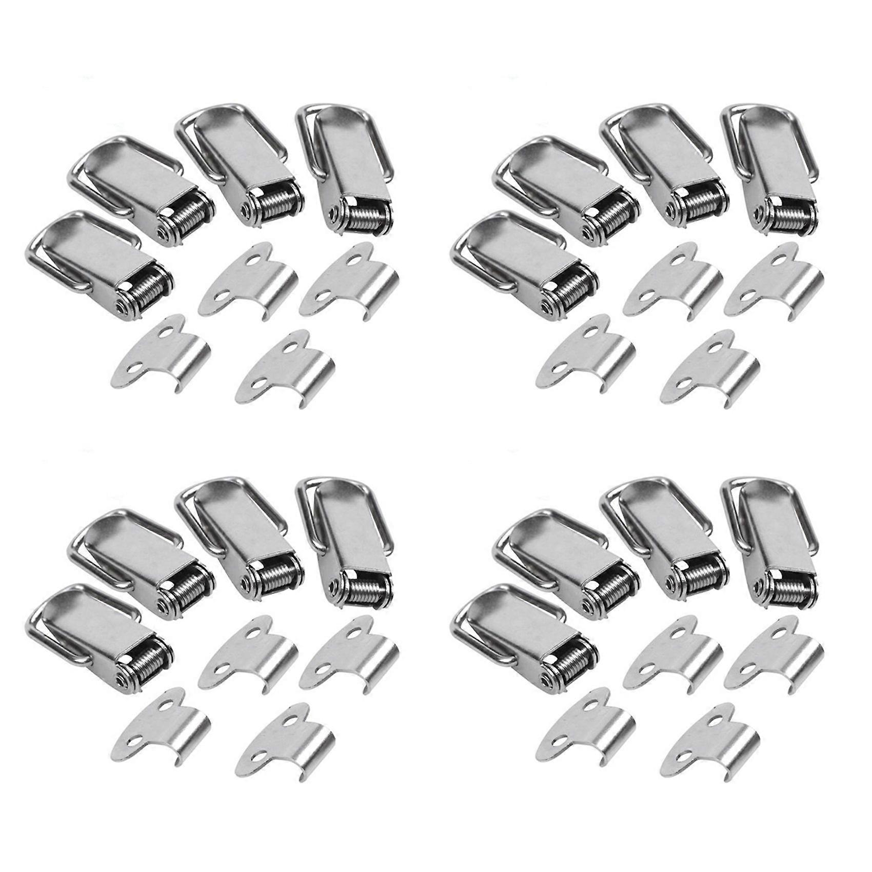 Cabinet Silver Tone Spring Loaded Toggle Switch Latch Hasp 16 Pcs