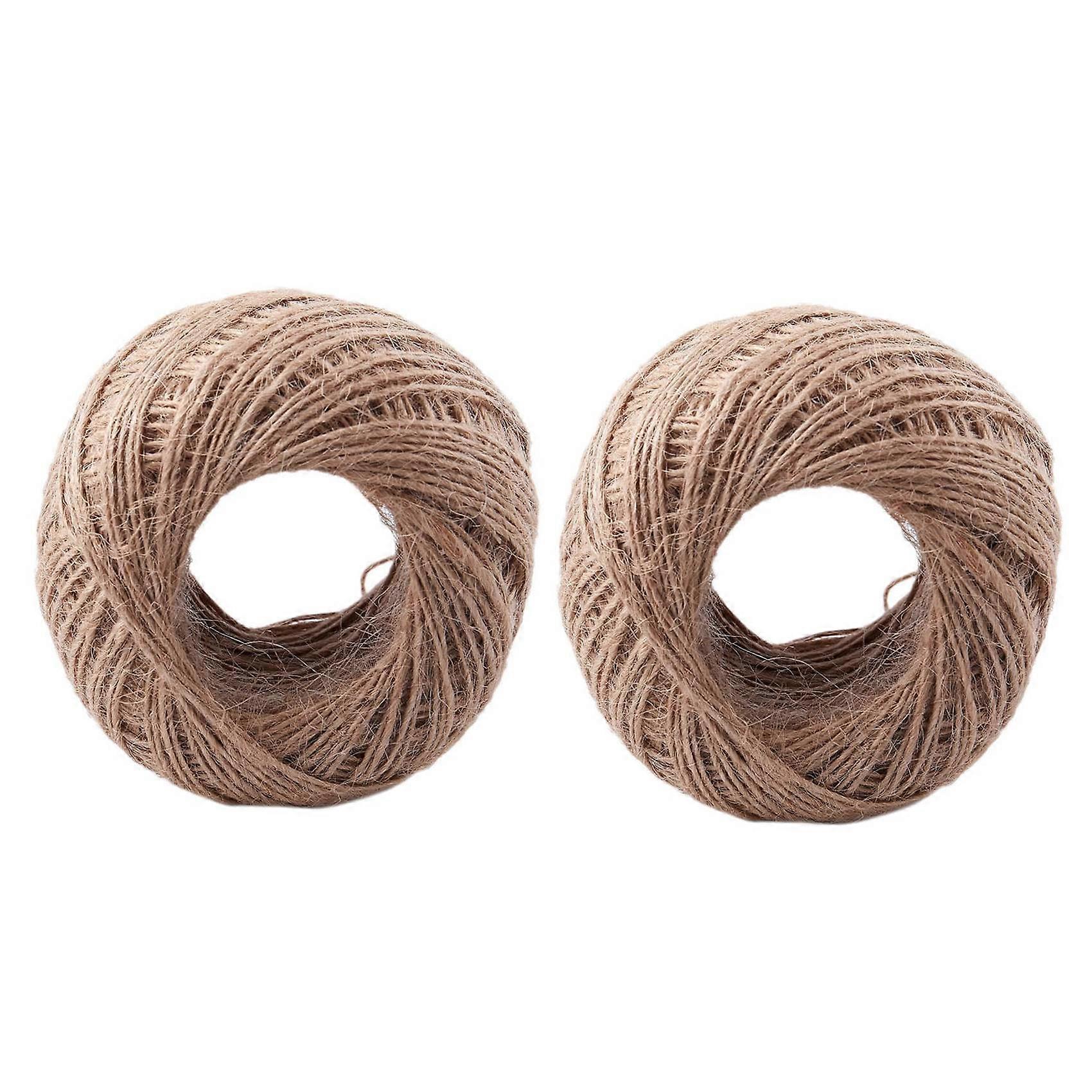 2X 100 Meter - Natural Textured Hessian Jute Twine String 1mm