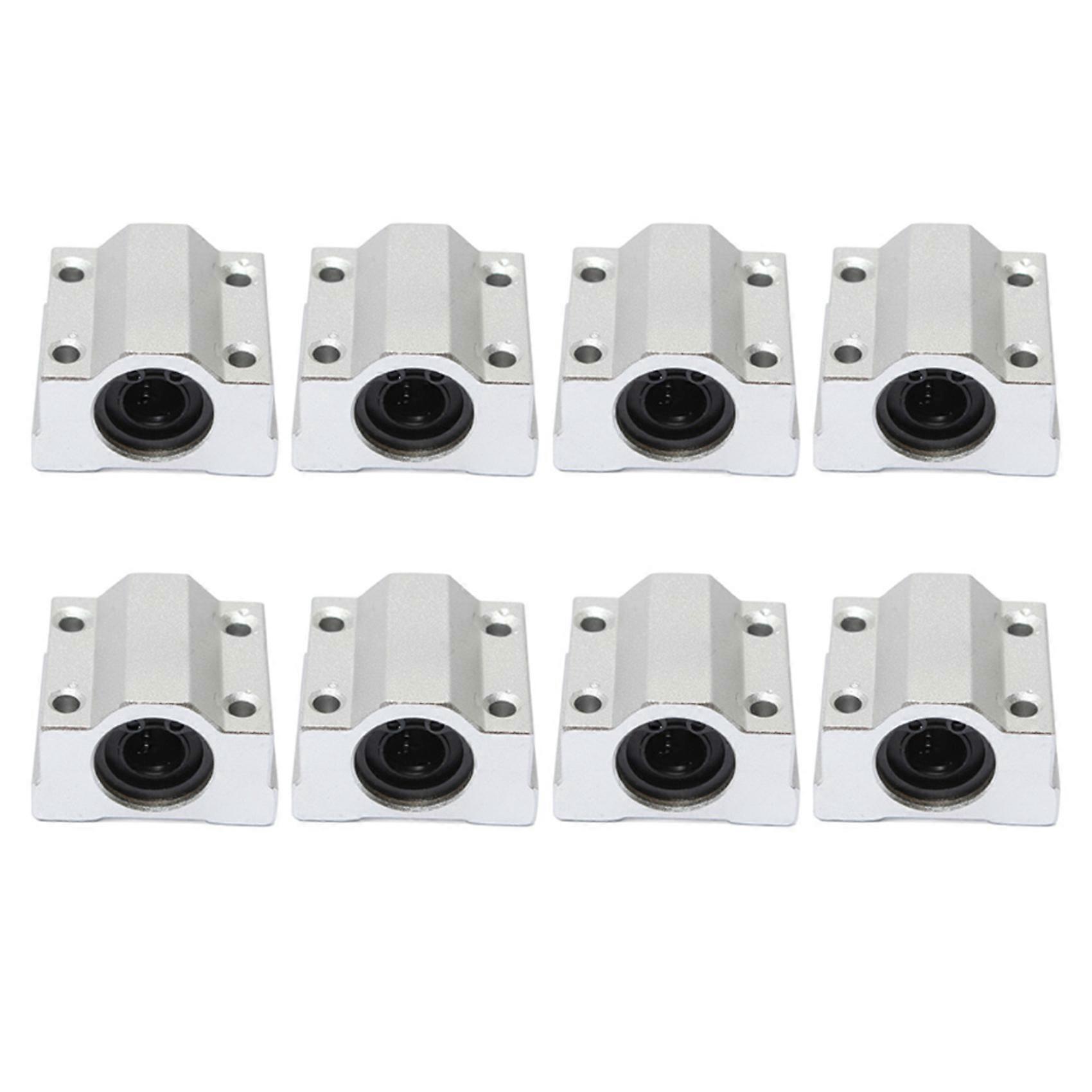 8X SCS10UU 10mm Linear Motion Ball Bearing Slide Bushing Block Silver