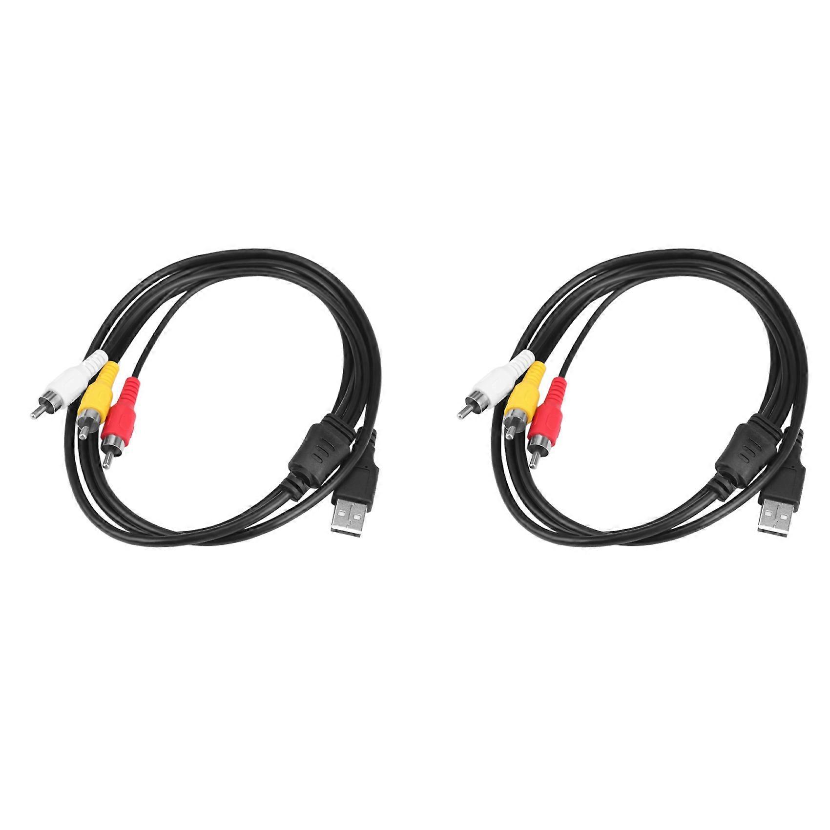 2X 3 Rca to Usb Cable