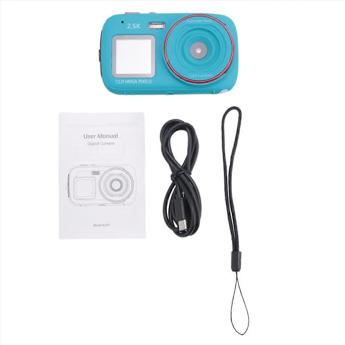 Digital Camera 16x Zoom Dual Screen 72MP HD Camera for Kids Blue