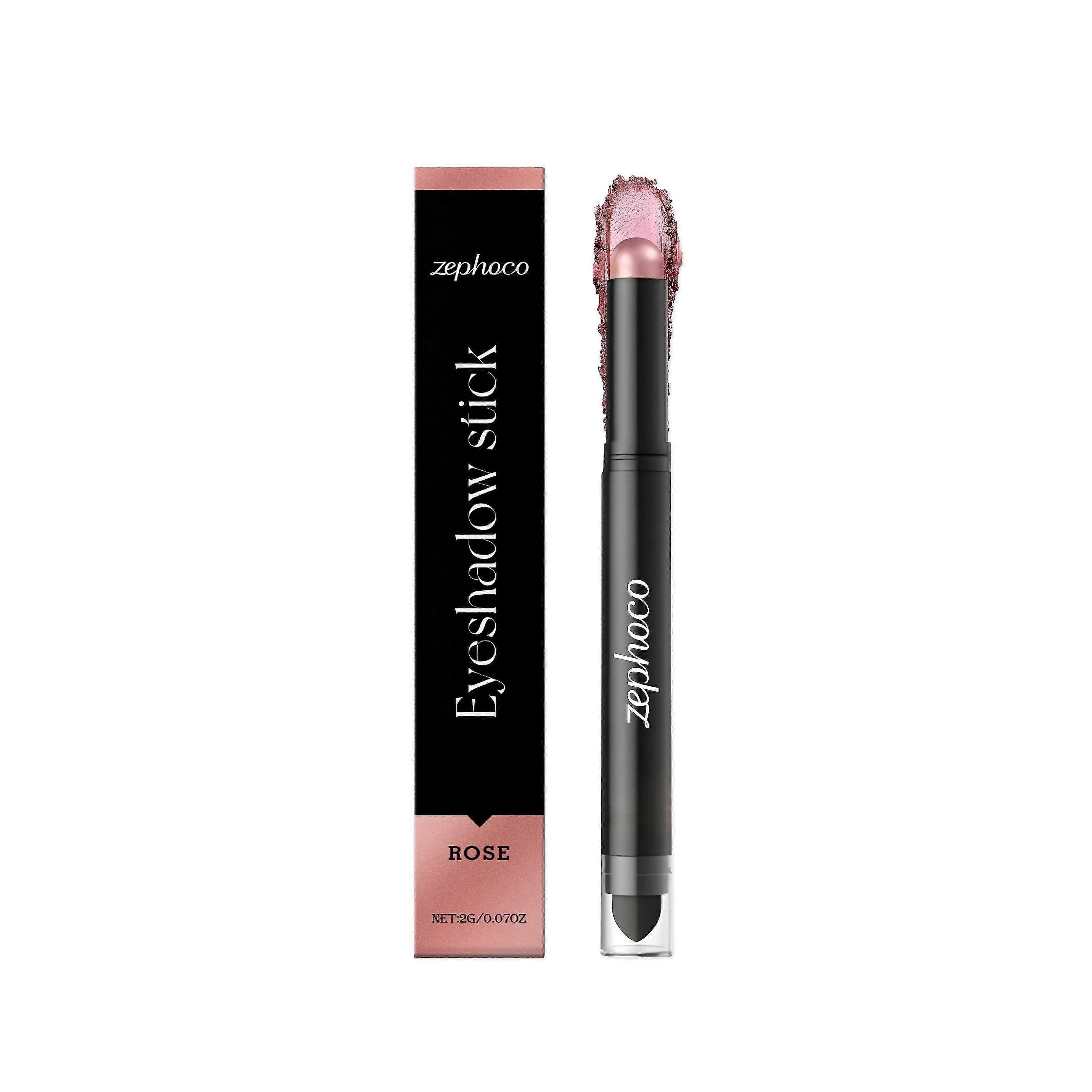 The Zephoco Rose-Colored Eyeshadow Stick Naturally Shows Color, Has A Fine Sparkle, Is Easy To Apply, And Comes With A Built-In Brush For Convenient E