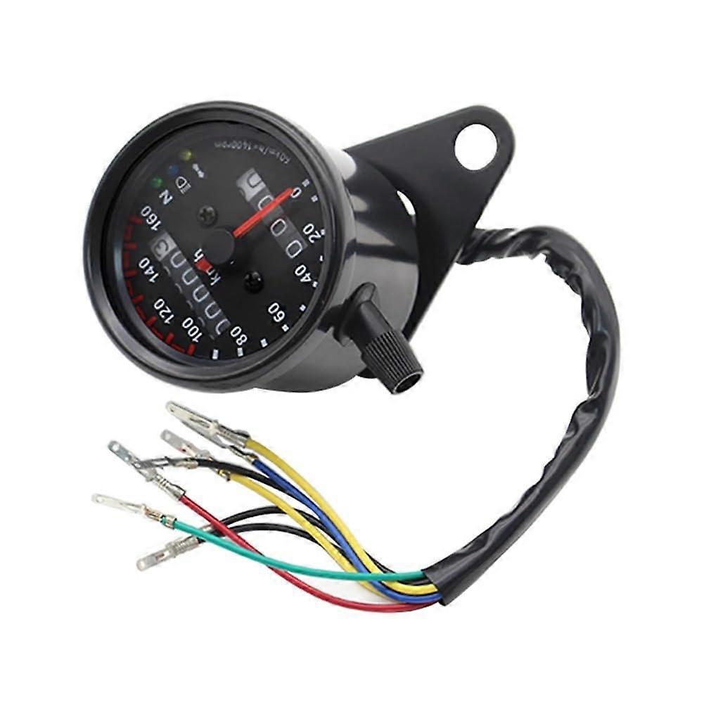 Motorcycle Speedometer 12V Digital Odometer with Neutral and Turn Signal Indicators, Large Display