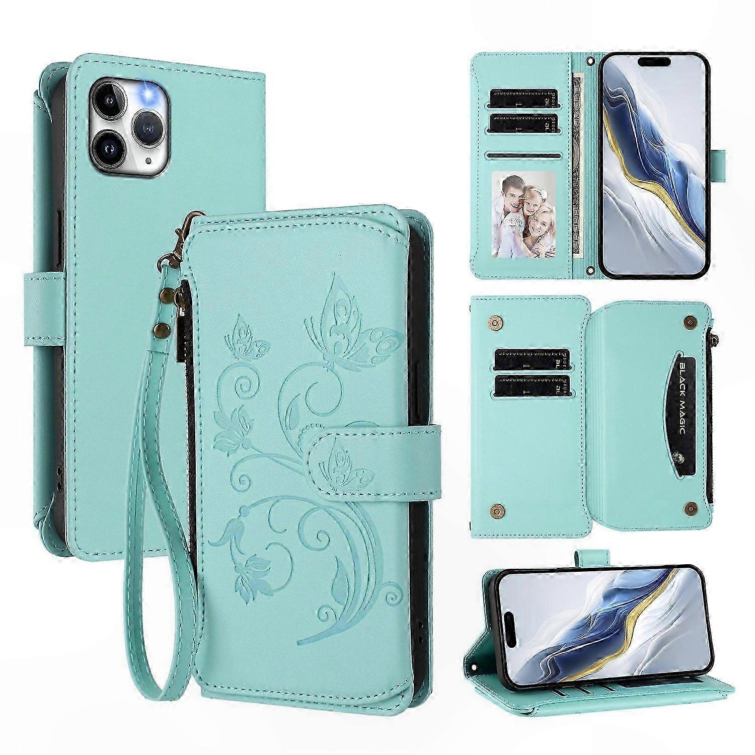 Leather Zipper Wallet Case Compatible with  13 Mini