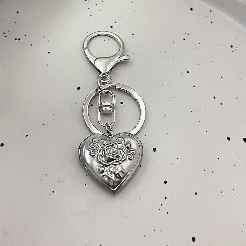 Photo Frame Heart Locket Keychains y2k Handmade Heart-Shaped Small Box Fairy tale Keyring Gift for her