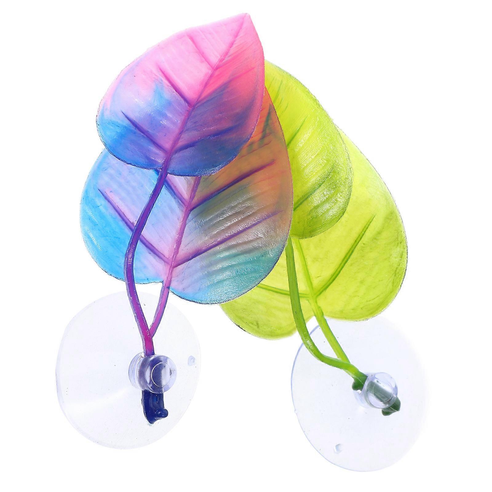 Silk Aquarium Plants Betta Leaf Hammock for Comfortable Rest 2Pcs ABS