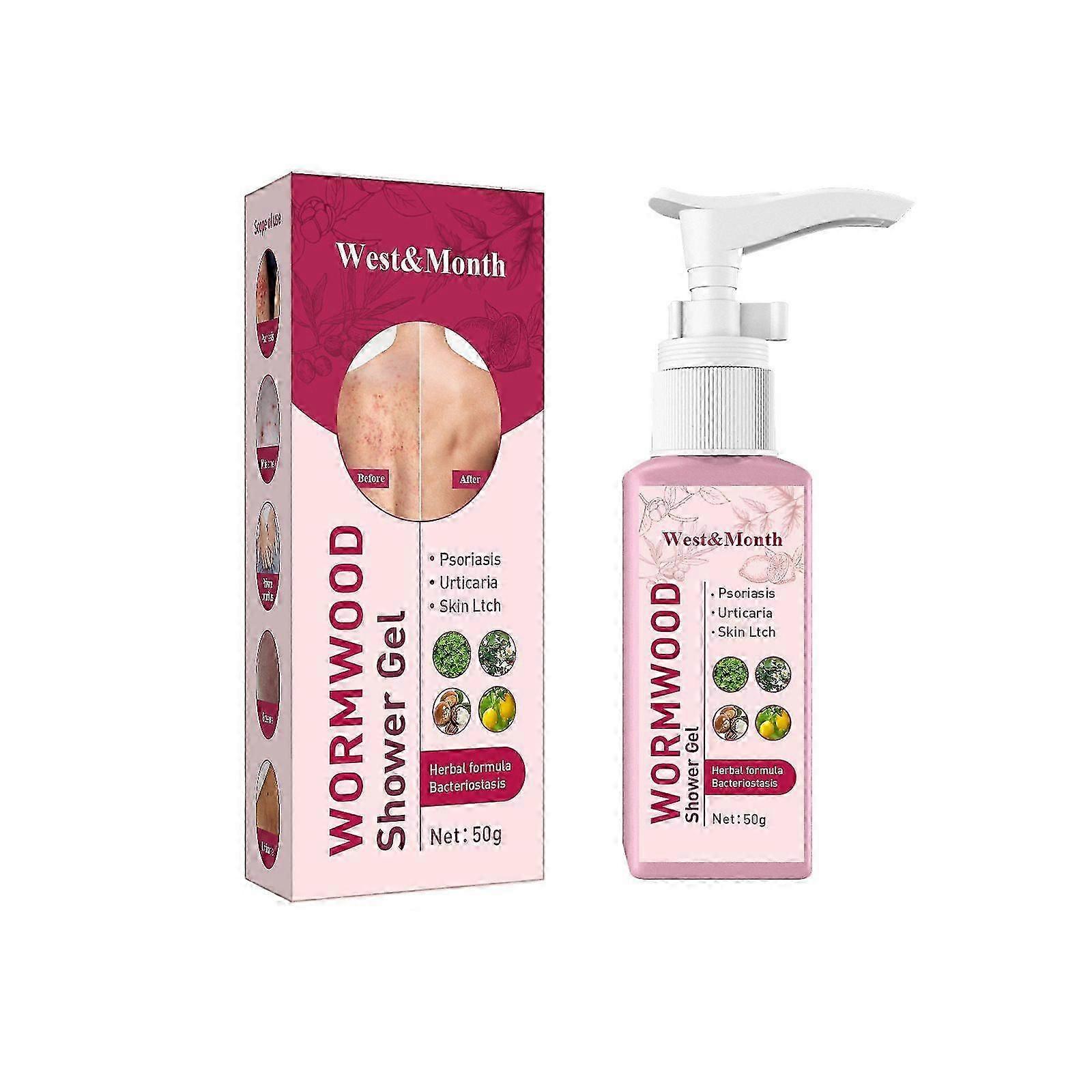 Wormwood Body Wash with Chamomile Extract  Deep Cleansing, Acne-Fighting, Moisturizing & Skin Refreshing Daily Shower Gel for Soft, Smooth, and Radian