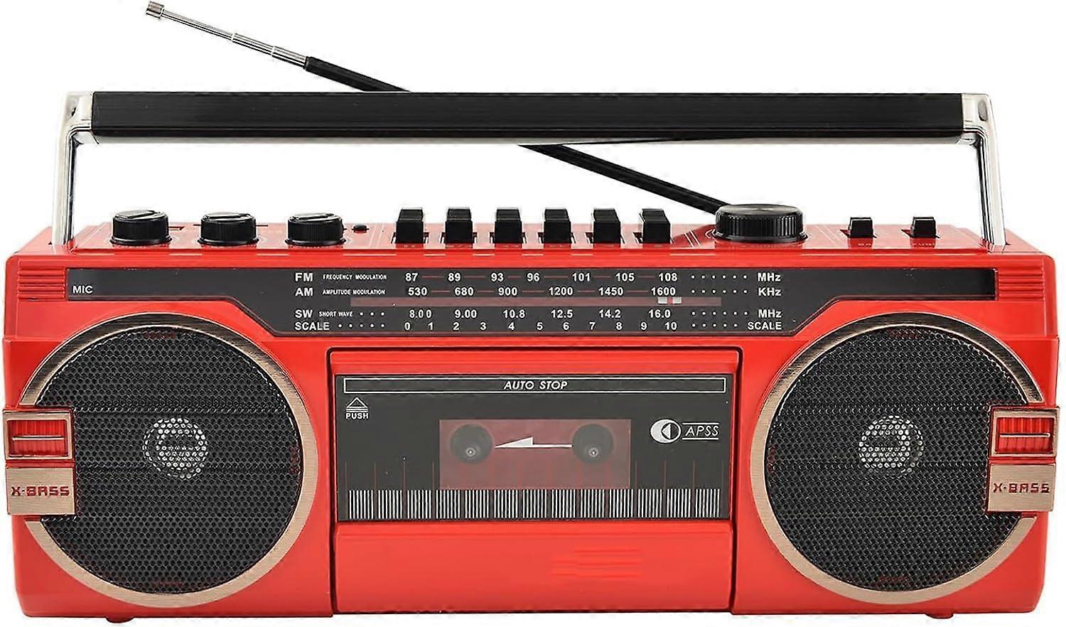 Classic 80s Style Retro Cd Player Boombox Cassette Player AM/FM Radio Bluetooth Cassette Recorder With Knobs Model C