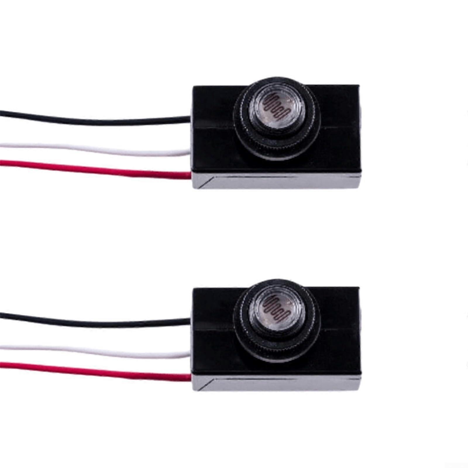 Dusk to Dawn Light Sensor Switch Set of 2, Weatherproof Photocell for Outdoor Lighting Control
