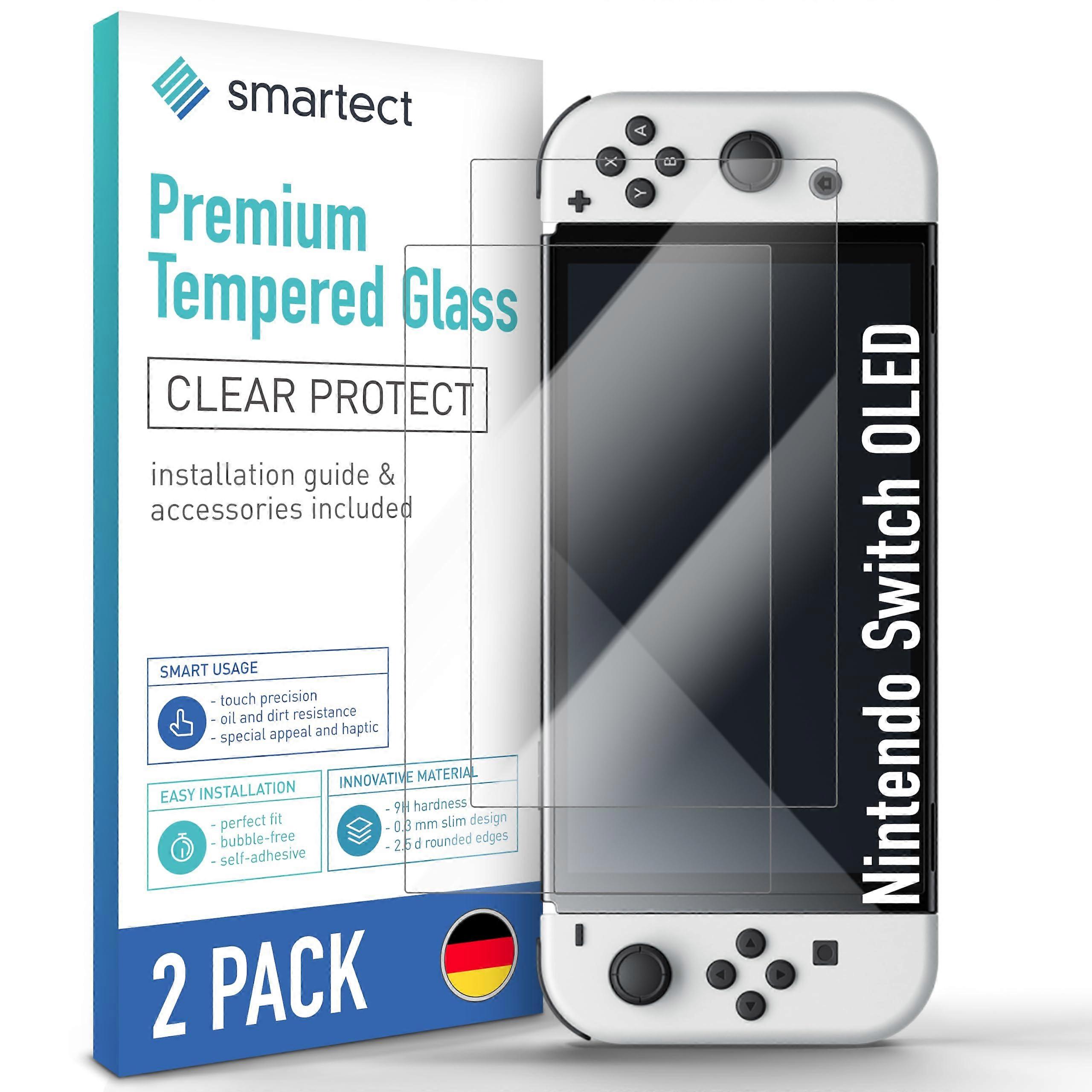 Screen Protector for Nintendo Switch OLED 2 Pack, 9H Tempered Glass, Scratch Resistant, Bubble Installation